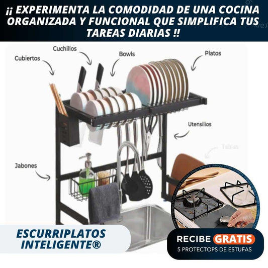 Escurriplatos Inteligente® + GRATIS 5 ProtecTops de Estufa