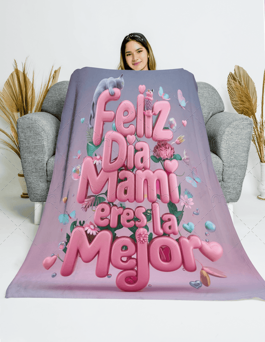 💖Manta Acolchada térmica🌷 - Con todo mi cariño Mamá  - 🎁GRATIS Hermoso Cojín🎁