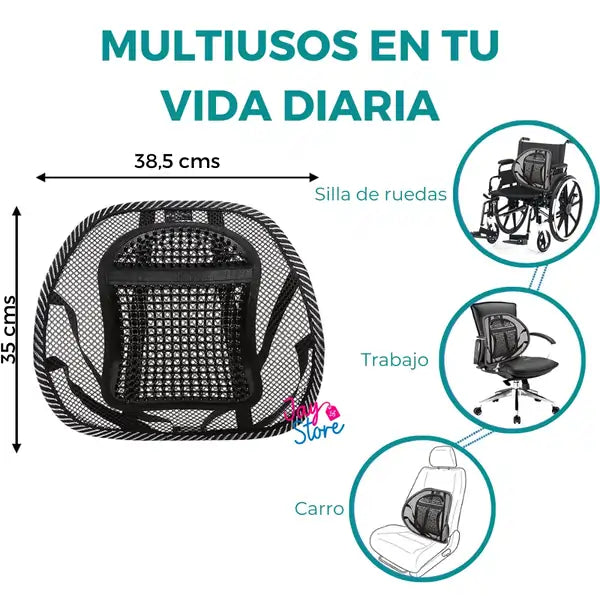 ESPALDAR Y APOYO LUMBAR ANTIESTRÉS ™